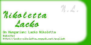 nikoletta lacko business card